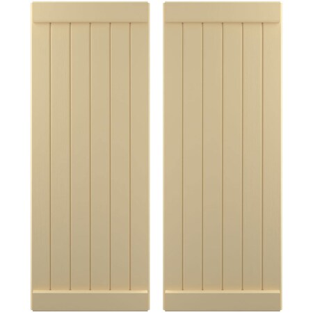 Ekena Millwork Americraft 6-Board Exterior Wood Joined Board-n-Batten Shutters w/ End Batten, ARW103BB621X59NTH, PR ARW103BB621X59NTH